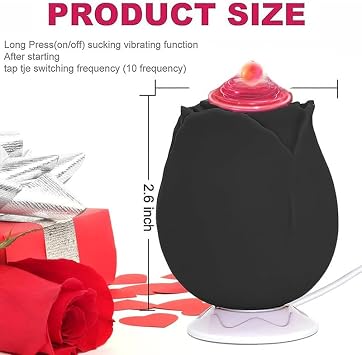 10 Intense Suction Patterns Whisper-Quiet & Waterproof Design Toys Handheld Quiet Rose Viboators for Woman Portable Tongue Viboators Toys Machine Use for Woman Nipple Viboators 10 Speeds Couple