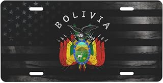 Vintage Bolivian Coat of Arms Bolivia Personalized Front Aluminum License Plate Suitable Outdoor Play 6 X 12 in