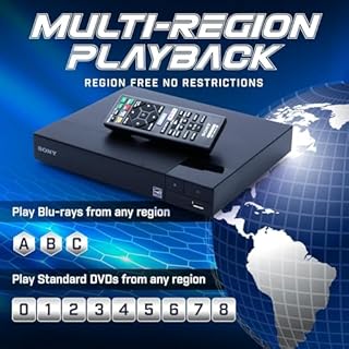 Region Free Blu-ray Player Compatible with Sony BDP-S1700 Multi Region Code Free | Blu-ray Regions A, B, C | DVD Regions 0-8 with Dynastar 6FT HDMI Bundle