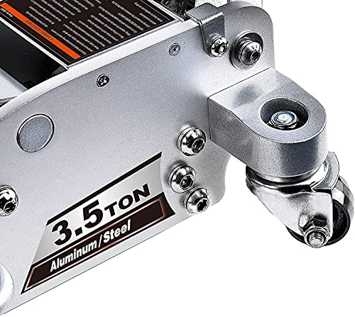 Image of Power Zone Dual Pump Quick Lift 3-1 /2 Ton Aluminum and Steel Racing Jack, Lift Range: 4-1 /8 inch to 18-5 /16 inch, Silver (680063-A)