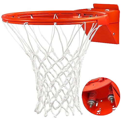 Basketball Rim, Heavy Duty Basketball Rim Replacement - Universal 18 Inch Breakaway Rim and Net,Professional Double-Spring Backboard Rims For In-Ground and Wall-Mounted Basketball Hoops Indoor Outdoor by VosonBell - Used condition - US$164.86