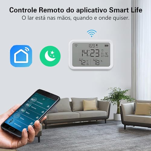 Termômetro WiFi Higrômetro, temperatura interna e sensor de umidade, monitor doméstico inteligente d