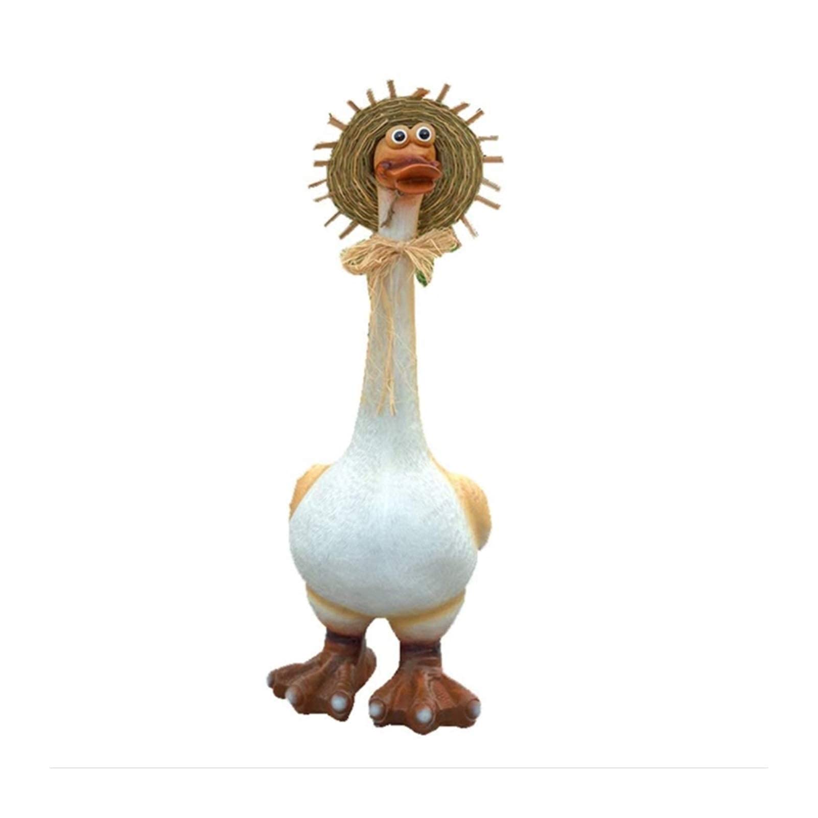 Ozdoby ogrodowe Outdoor Garden Art Zabawna kreskówka Kaczka Dekoracja Rzeźba Ozdoba ogrodowa do domu Ogród Symulacja zwierząt Rzeźba Bajkowe ozdoby ogrodowe