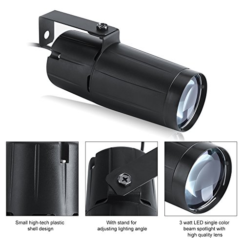 3W Disco Ball Pin Spot Light, EU 220V~240V 3W LED Beam Spotlight Stage Disco Pub Party Light for Mirror Ball Club Party Bar DJ Events by EVTSCAN - Image 3