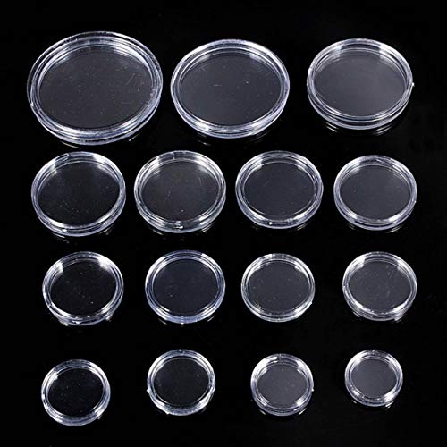 10 cápsulas transparentes redondas para monedas 26 mm miniatura 5