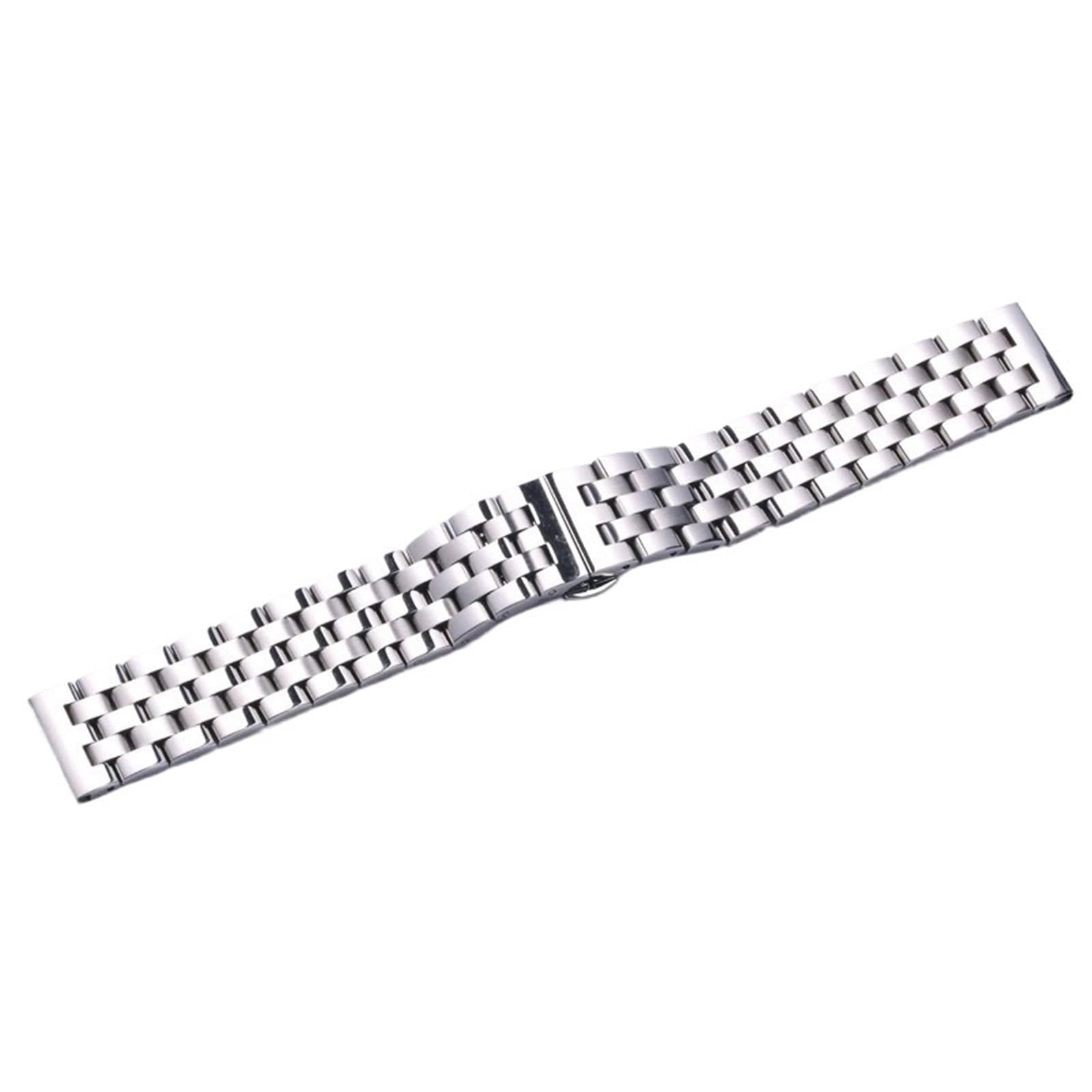 Bracelet de montre en acier inoxydable argenté 16 mm de remplacement
