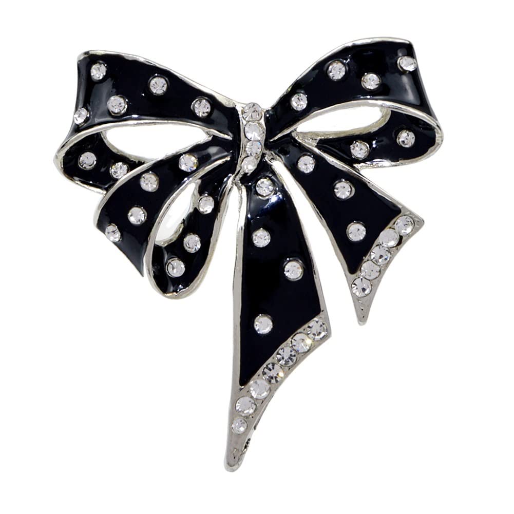 Broche en émail noir accessoire idéal pour tenue de fête