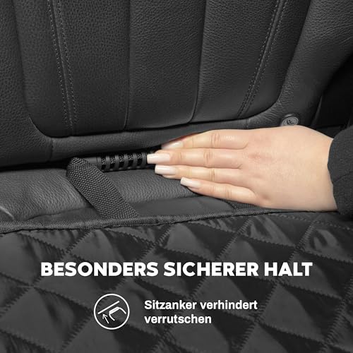 Hainberger Hundedecke Auto Rückbank Wasserabweisende Kratzfeste Autodecke für Hunde wasserdichte rutschfeste Autoschondecke mit Seitenschutz und Sichtfenster,4-in-1 Rücksitzschoner 137x147(mit Muster)