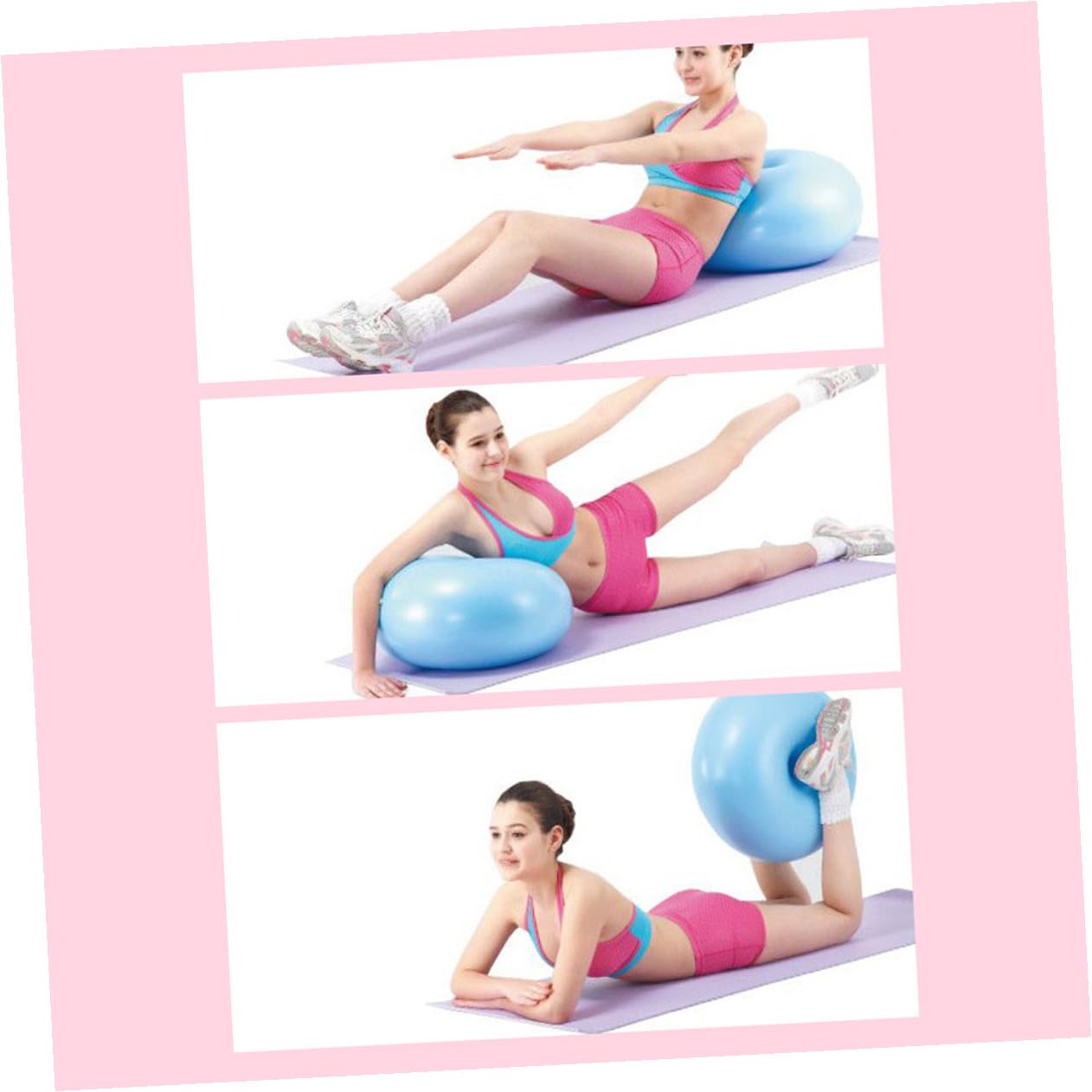 Outanaya Aufblasbarer Yoga Hilfsball aus PVC, Blau, mit Luftpumpe