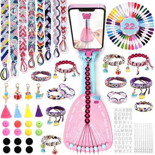 GUYUWE Kit Bracelet Fille,Kit d'artisanat de Bracelet d'amitié, Contient 19 couleurs pour la fabrication de bracelets, Cadeaux de Noël pour enfants de 6-12...
