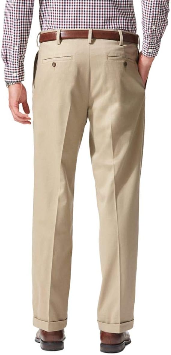 Dockers men's relaxed fit comfort khaki pleated pants d4 Clearance