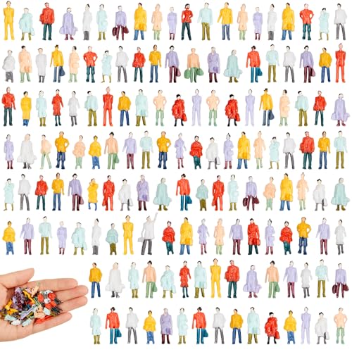Hungdao 150 Pcs 1:75 Ho Scale Mini People Figurines, 0.79 in Tiny Figurines
