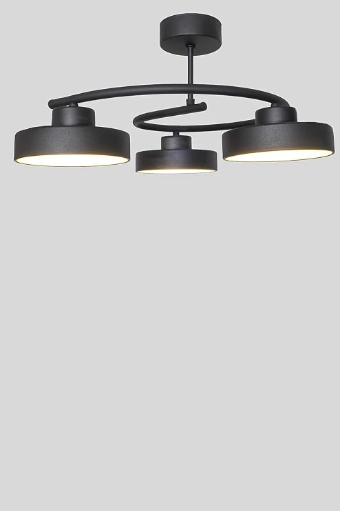 Dönence Led Siyah Renk Modern Tasarım Enerji Tasarruflu Üç Renk Işık Ledli Dekoratif Avize Salon Yemek Odası [Enerji Sınıfı A++]