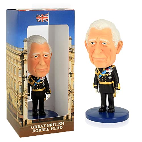 Elgate King Charles III Krönung Gedenkwackelkopf – perfekte Heimdekoration und Souvenir-Sammelfigur für Fans der britischen Königsfamilie von Lilaj