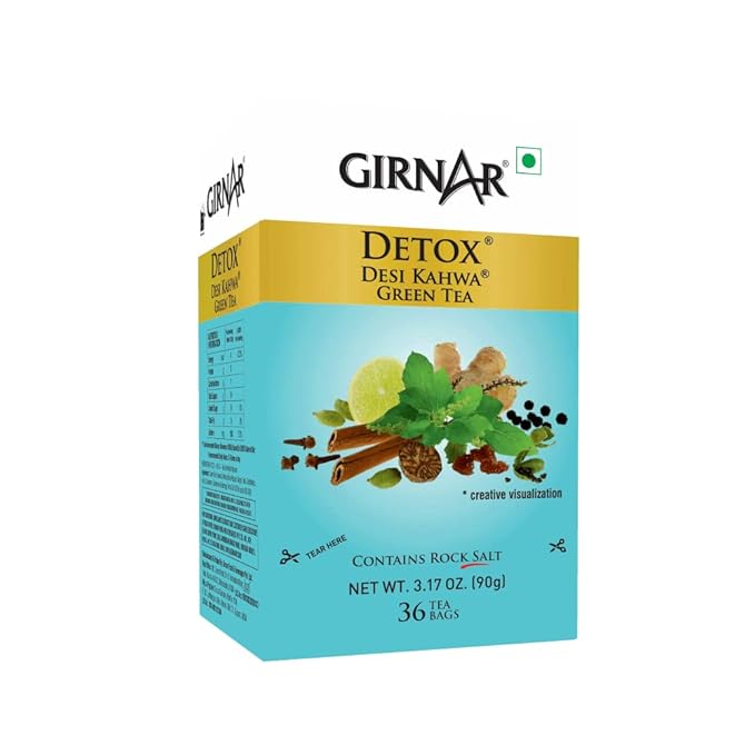 Girnar Food & Beverages Pvt. Ltd. Detox Green Tea - Desi Kahwa (36 Tea Bags) 90 gm
