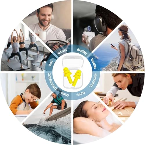 Image of Hyzone Soft Ear Plugs For Noise Reduction For Sleeping - 5 Pairs, For Sleeping, Swimming, Snoring, Concerts, Airplanes, Travel Ear Buds Reusable Earbuds - 5 Pairs, Random Colour