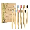 Bamboe-tandenborstel, 10 stuks, 5 kleuren, natuurlijke zachte borstelharen, biologisch afbreekbaar, milieuvriendelijke…