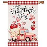 Hexagram Valentines Flag - Valentines Day House Flag 28 x 40 Double Sided - Valentines House Flag...