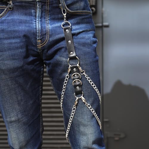 Men Punk Leather Thigh Harness Black Rave Waist Belts Leg Garter Belts Body Chain Men Restraints Leg Harness Adjustable Waist Chain Belt Belly Chains Rave Nightclub Party Body Accessories2