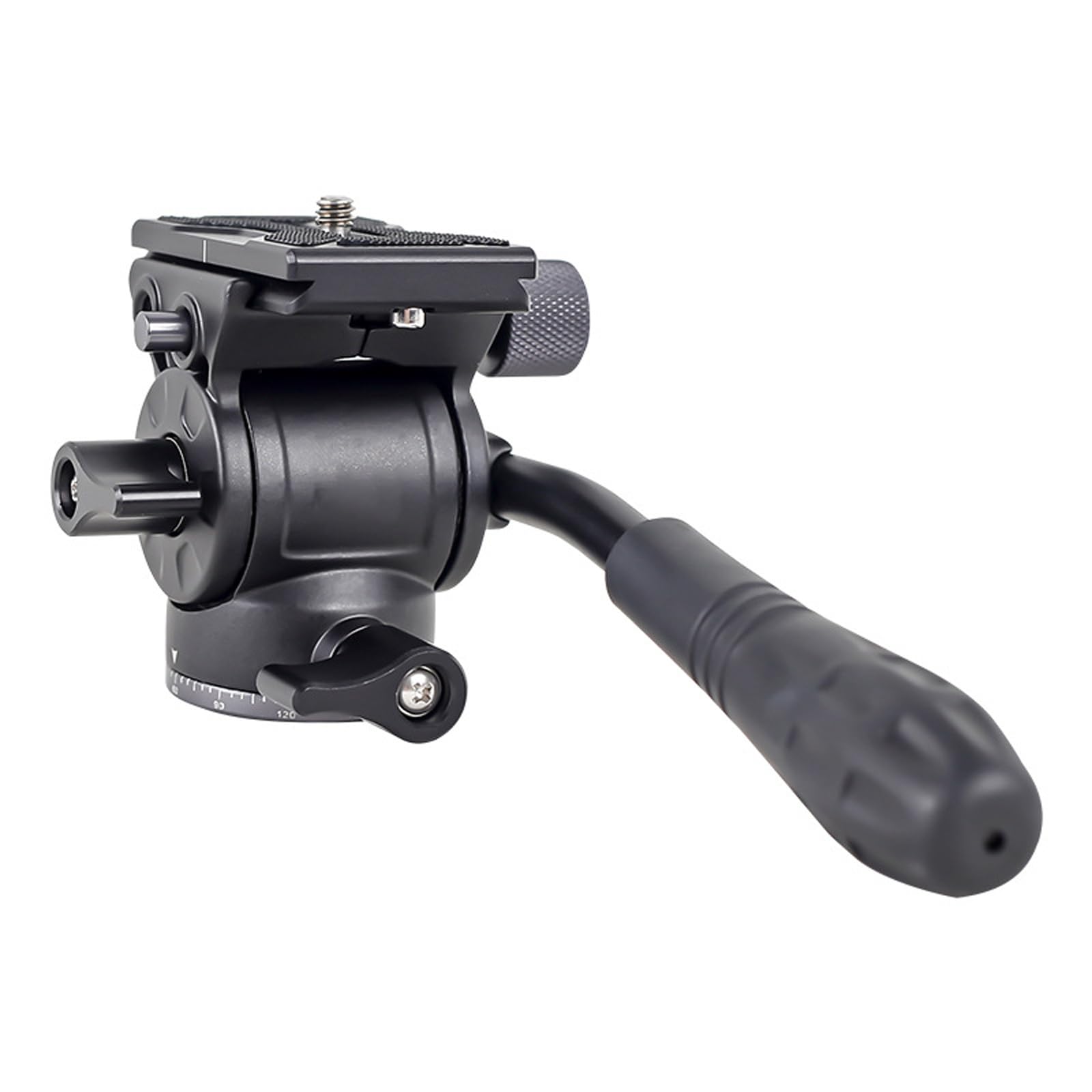 Testa treppiede panoramica adatta per fotocamere DSLR Sistemi di smorzamento regolabili Costruzione in alluminio Accessorio video DSLR Testa di smorzamento idraulico