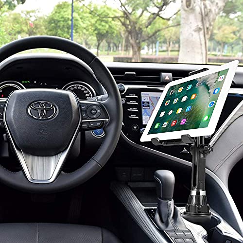 Luxmo Cup Holder Tablet Mount Phone Holder 2-In-1 For Car Truck Tablet Mount Adjustable Neck Extended Holder For Cell Phone Iphone Google Tablet Ipad Air/Mini/Pro Samsung Galaxy Tablets #TOP2