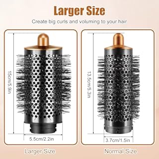 Grande brosse volumisante ronde améliorée pour accessoires pour Dyson pour Airwrap, brosse volumisante pour cheveux lisses, cheveux plats, doré