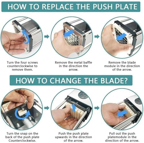 Electric French Fry Cutter with Stainless Steel Blades for Professional Vegetable Slicing of Potatoes, Carrots, and Cucumbers,Black