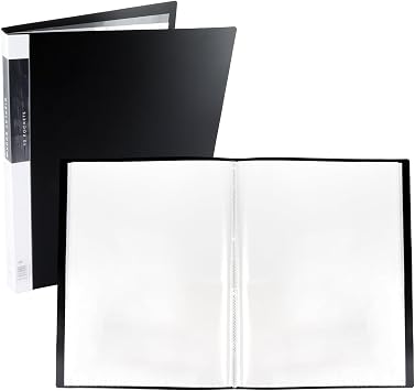 ASelected A3 Display Book Folder 40 Pockets Presentation Book with Clear Plastic Sleeves,80 Views A3 Storage Book Folder Folio for Painting Artwork Portfolio Projects,School,Colleges,Home,Office