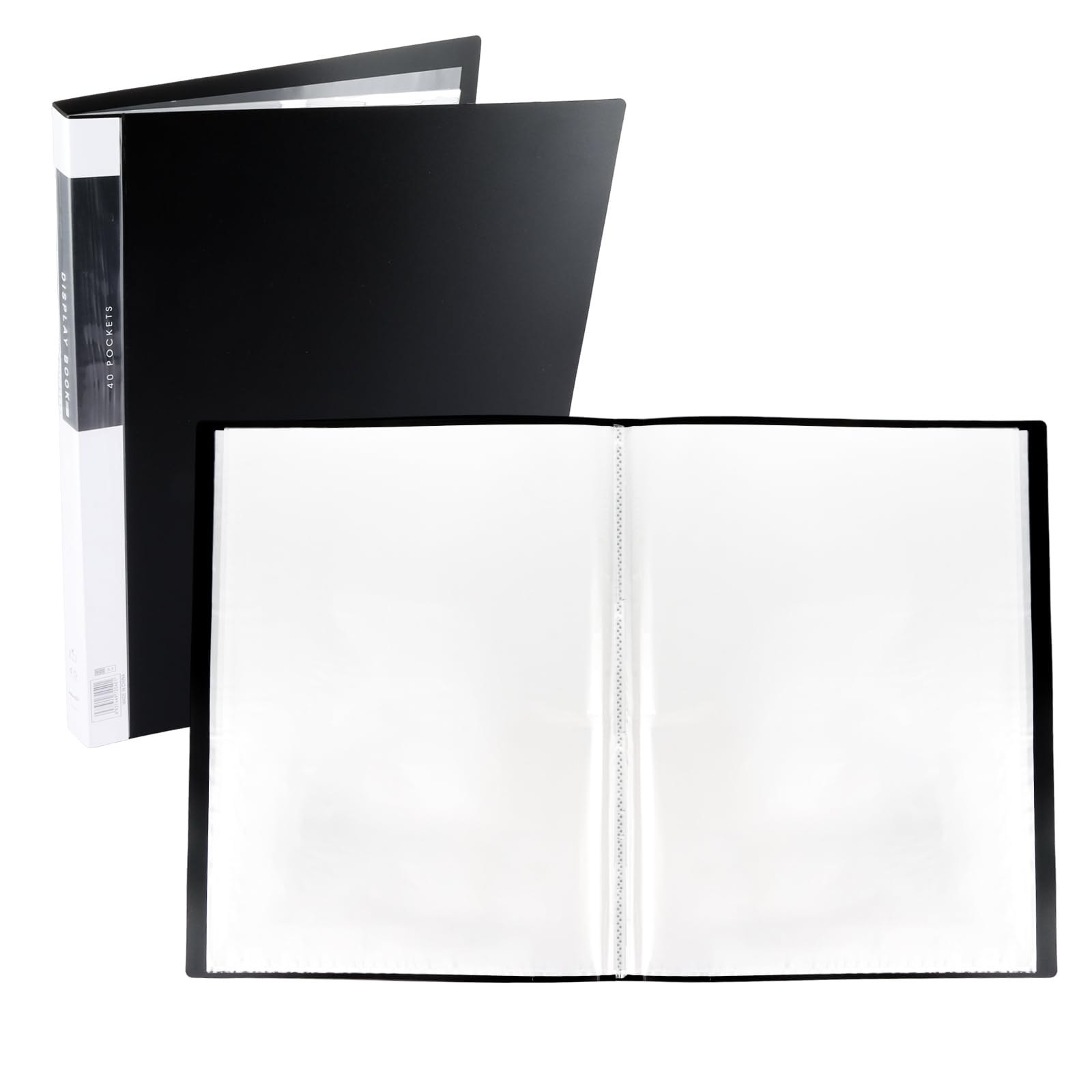 ASelected A3 Display Book Folder 40 Pockets Presentation Book with Clear Plastic Sleeves,80 Views A3 Storage Book Folder Folio for Painting Artwork Portfolio Projects,School,Colleges,Home,Office