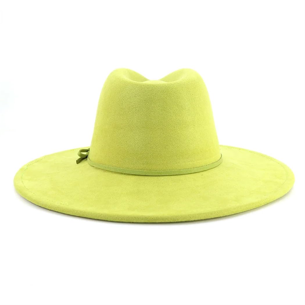 Unisex Big Brim Suede Top Hat Jazz Fedora Cappelli Donna Elegante Partito Matrimonio Feltro Cap Uomini Dress Cappelli