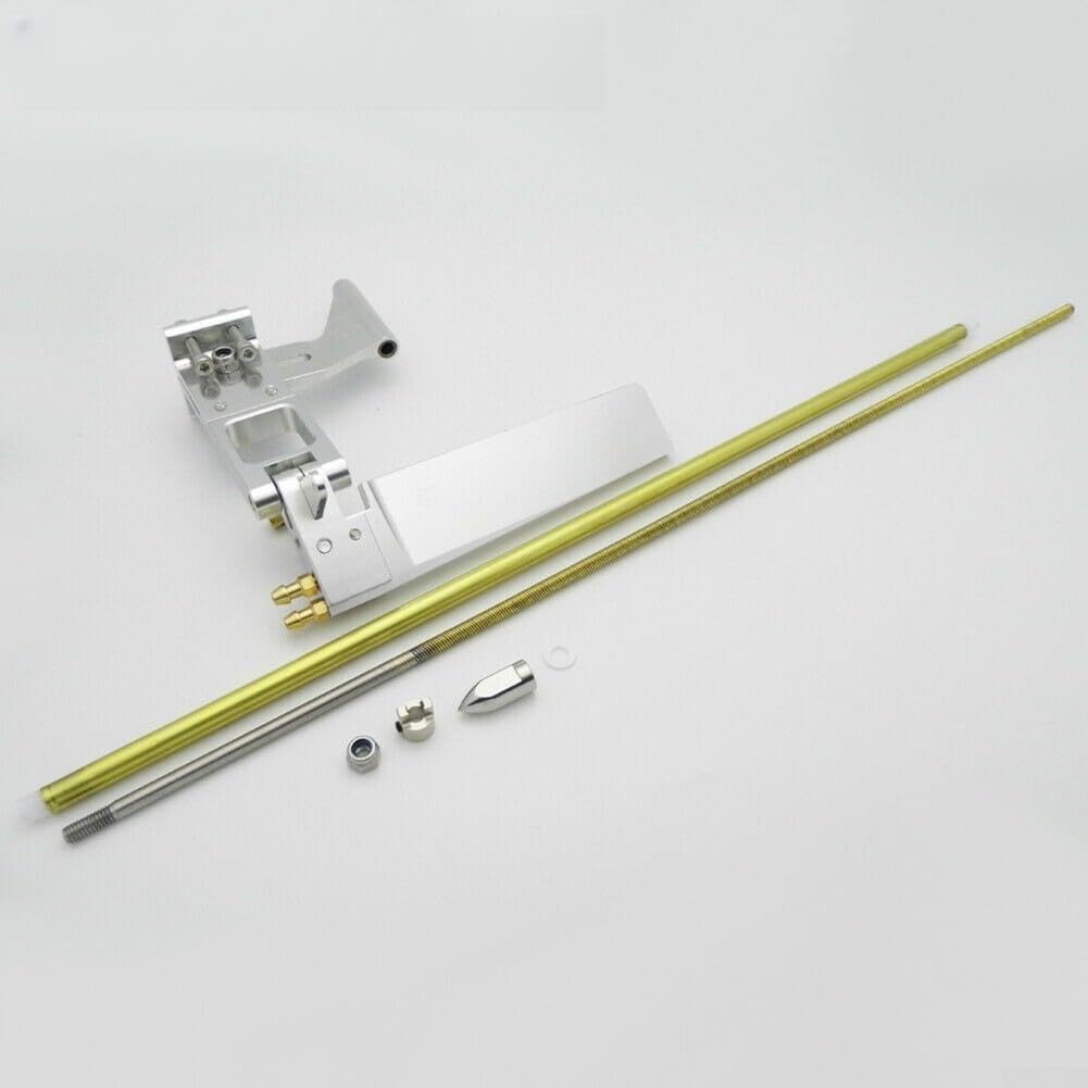 LatoYard 4mm Flexible Shaft Mount Holder Steering Rudder Kit For RC Boat Marine Aluminium Alloy Water Cooling Left Hand Propeller(FOR LEFT-HAND PROPELLER)