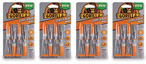 Gorilla Clear Glue Minis, Four 3 gram Tubes, Clear, (Pack of 1) (F?ur Pa?k, Clear)