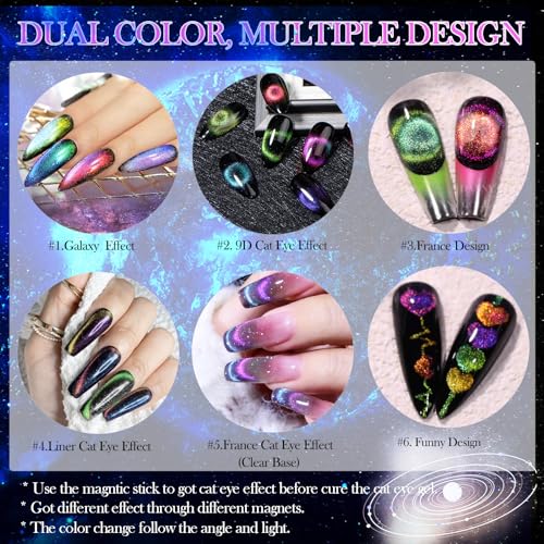 Set de esmalte de uñas gel 9D Cat Eye 8 colores miniatura 5