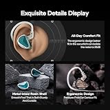 Linsoul KZ AS16 Pro Przewodowe słuchawki douszne, 16 przetworników zrównoważonych armatur HiFi Bass w słuchawkach dousznych z odłączanym kablem 0,75 mm 2-pinowym(Czarny,Bez Mikrofonu)