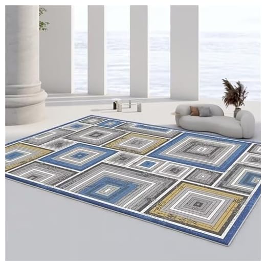 AU-OZNER Alfombra Gateo Bebe Alfombra Azul, Alfombra Antideslizante para balcón, insonorizada y antibacteriana.alfombras Baratas,Azul,60x110cm