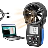 HoldPeak 866A Digital Anemometer - Wind Speed Meter Measures Wind Speed + Temperature + Wind flow with Data Hold & USB - The Most Accurate Anemometer Available! (Black)(CE,ISO,ROHS,GMC)