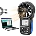HoldPeak 866A Digital Anemometer - Wind Speed Meter Measures Wind Speed + Temperature + Wind flow with Data Hold & USB - The Most Accurate Anemometer Available! (Black)(CE,ISO,ROHS,GMC)