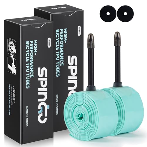 SPINGO - Juego de 2 cámaras de aire de TPU para bicicleta 700C x 23c-32c/700C x 35c-43c con válvulas Presta 48mm/60mm/80mm, tubo de bicicleta ligero, neumático de repuesto para bicicleta