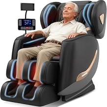 Upgraded Massage Chair Full Body, Zero Gravity Massage Chair Recliner with 10 Fix Rollers, Heating, Airbags, Foot Massage, Auto Modes, Nightlights, Shiatsu Massage Chairs for Home Relaxation