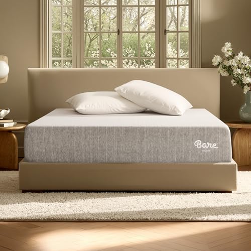 Bare Home Queen Mattress - Medium Firm - Extra Thick Visco Elastic Memory Foam - CertiPUR-US Certified - Support & Pressure Relief - Minimal Motion Transfer - 100 Night Trial