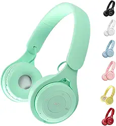 Fone De Ouvido Bluetooth Sem Fio Over-Ear com Microfone, Dobrável, Qualidade de Som, Bateria Recarregável, Confortável, Ideal para Música, Chamadas e Jogos (Verde)