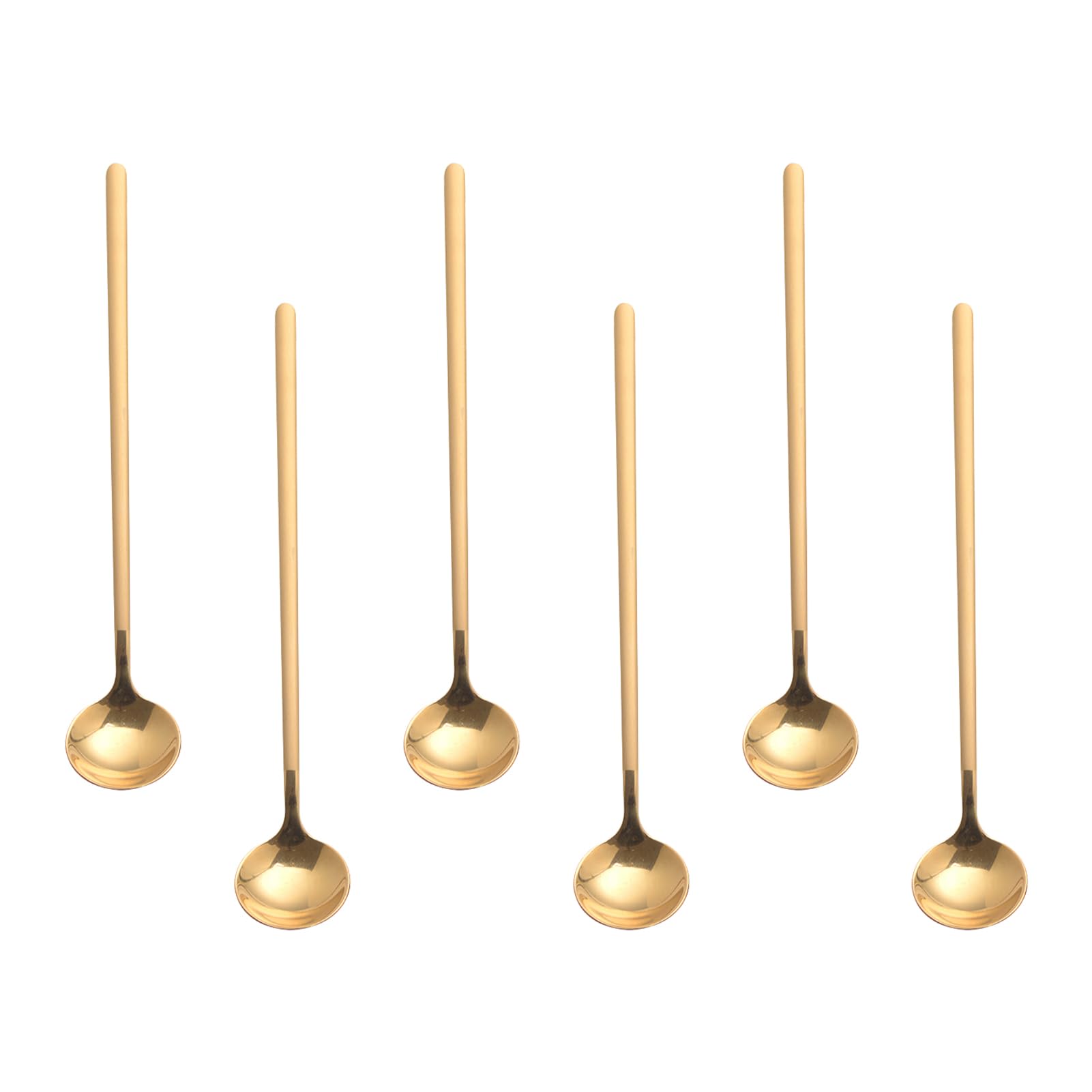 6.7 Inches Coffee Spoons, 18/8 Stainless Steel Espresso Spoons, 6 PCS Vogue Mini Tea Spoons, Cappuccino Stirring Spoons, Small Spoons for Dessert, Ice Cream, Frosted Handle,Sweejar(Gold)