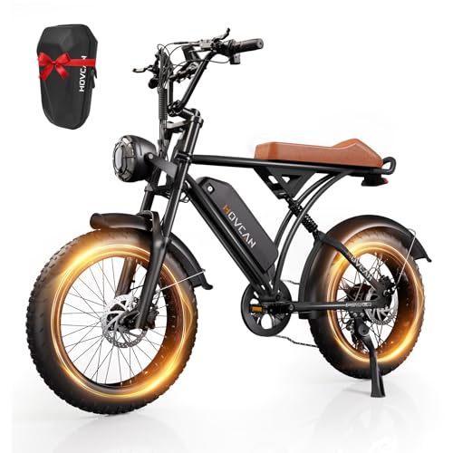 V60/V60 Pro Electric Bike, 48V 15.6/18.2Ah Removable Battery 20 Fat Tire Electric Bike, 1000/1500W Motor 30/33MPH Top Speed Electric Motorcycle, 7 Speed Dual Disc/Hydraulic Brake E Bikes
