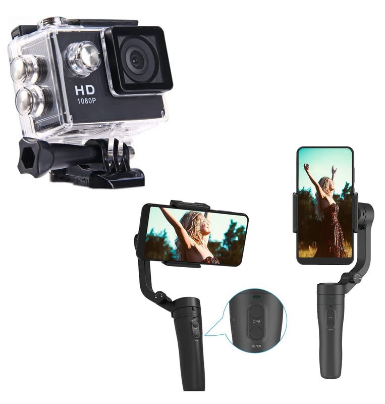 TechKing (COMBO PACK SPECIAL WITH 12 YEARS WARRANTY) Bluetooth D20 SmartWatch with Heart Rate & Blood Pressure Monitor 1080p Sports Waterproof Action Camera, VLOG Pocket Handheld Gimbal Stabilizer, Wireless Smartphone Gimbal Stabilizer, 3-Axis Smartphone Handheld Gimbal Stabilizer-image-18