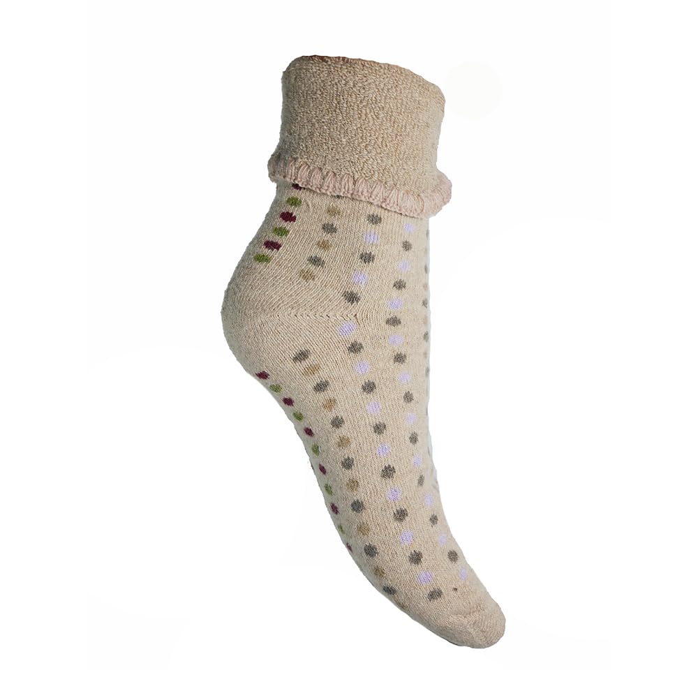 Joya Luxurious Cuff Socks With Multi Coloured Dots UK 4-7