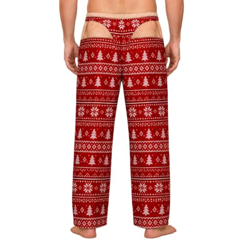 Ugly Pants for Men Christmas Funny Pajama Butt Print Elastic Waist Trousers - image 6