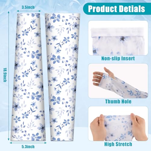 Image of Bebila Gardening Sleeves for Women Farm UV Sun Protection Anti-Scratch Cooling Sleeves with Thumb Hole Arms Cover Outdoors
