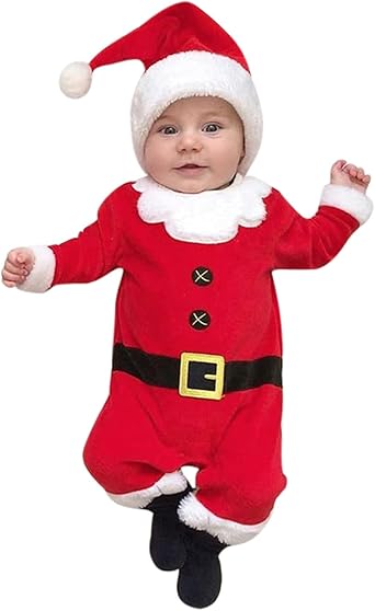 DAY8 Ensemble Bébé Garçon Naissance Hiver 0-24 Mois Noël Vêtement Pyjama Bébé Garçon Body Manche