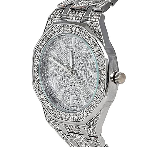 Image of Haute Sauce Women's Embellished Analog Dial with Stainless Steel Strap | Battery Power | Foldover Closure | Quartz Movement | Fashion Wrist Belt Watch for Female and Girls