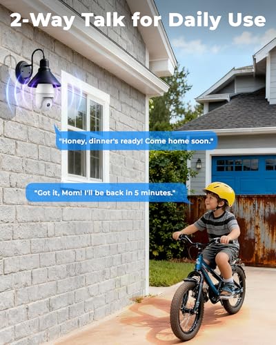 Image of Light Bulb Security Cameras Wireless Outdoor, 5G&2.4GHz 4MP Security Camera 360 PTZ Cameras for Home Security with Color Night Vision, 2 Way Talk, AI Human Detection, Screw in Light Socket, 4Packs